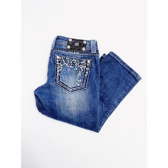 Miss Me Capri Cropped Dark Wash Denim SZ27 JE547P2 - Picture 3 of 8